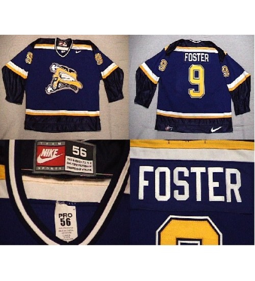 Custom WHL Saskatoon Blades 2000 04 Foster Road Hockey Jersey Blue